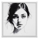 Search for black white girl drawing art Face