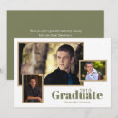 Search for green and white graduation invitations Classic