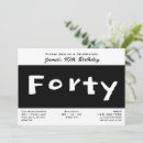 Search for cool 40th birthday invitations Forty