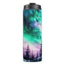 Search for northern forest mugs Aurora borealis