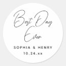 Search for best day ever wedding stickers Modern
