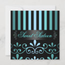 Search for stripes sweet 16 invitations Floral