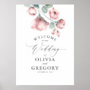Search for pink flowers welcome wedding signs Script typography
