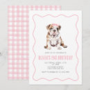 Search for bulldog birthday invitations Pink