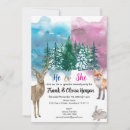 Search for deer gender reveal invitations Watercolor