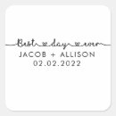 Search for best day ever wedding stickers Elegant