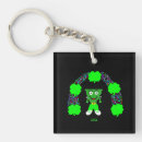 Search for four leaf clover square key rings St patrick's day