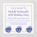 Search for pansy birthday invitations Floral