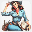 Search for country vintage stickers Cowgirl