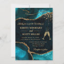 Search for teal wedding invitations Gold glitter