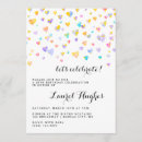 Search for hearts birthday invitations Colourful