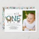 Search for woodland animals 1st birthday invitations Whimsical forest animals
