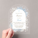 Search for blue flower christening invitations Watercolor