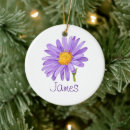 Search for birth flower christmas tree decorations Purple