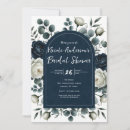 Search for dark blue bridal shower invitations Moody