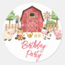 Search for animal birthday stickers Farm birthday party