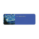 Search for impressionist return address labels Starry night