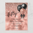 Search for blush pink 50th birthday invitations Black