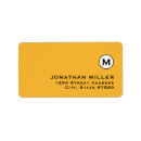 Search for yellow and black return address labels Monogrammed