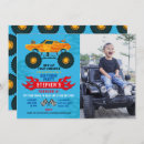 Search for big truck birthday invitations Monster trucks