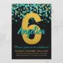 Search for teal and black invitations Gold
