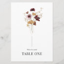 Search for bohemian floral wedding table cards Burgundy