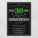Search for green 30th birthday invitations Black and white