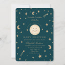 Search for moon and stars baby shower invitations Gold