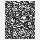 Search for floral pattern throw Black and white