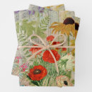 Search for vintage botanical wrapping paper Red
