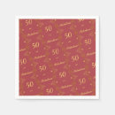 Search for red and gold napkins 50th