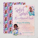 Search for african american mermaid birthday invitations Watercolor