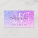 Search for nail salon business cards Typography