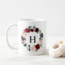 Search for monogrammed floral mugs Bridesmaid