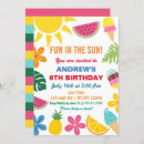 Search for fun in the sun birthday invitations Summer