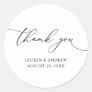 Search for black thank you wedding stickers Black and white