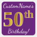 Search for purple 50th birthday stickers 50 years old