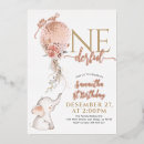 Search for pink gold safari birthday invitations Elephant