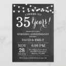 Search for 35 years invitations Black and white