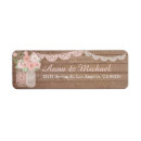 Search for wood and lace return address labels Mason jar