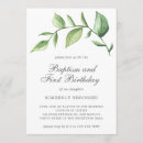 Search for rustic greenery christening invitations Gender neutral