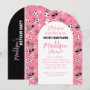 Search for soccer player birthday invitations Pink