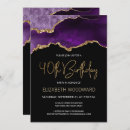 Search for purple gold 40th birthday invitations Glitter