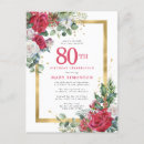 Search for red and gold 80th birthday invitations Eighty