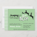Search for green baby boy shower invitations Gingham