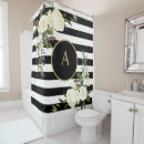 Search for rose gold on black shower curtains Floral