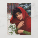 Search for victorian woman christmas cards Mistletoe