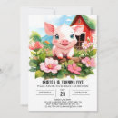 Search for barnyard friends birthday invitations Pig