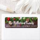 Search for holly and pine return address labels Rustic