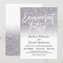 Search for elegant silver engagement party invitations Glamourous